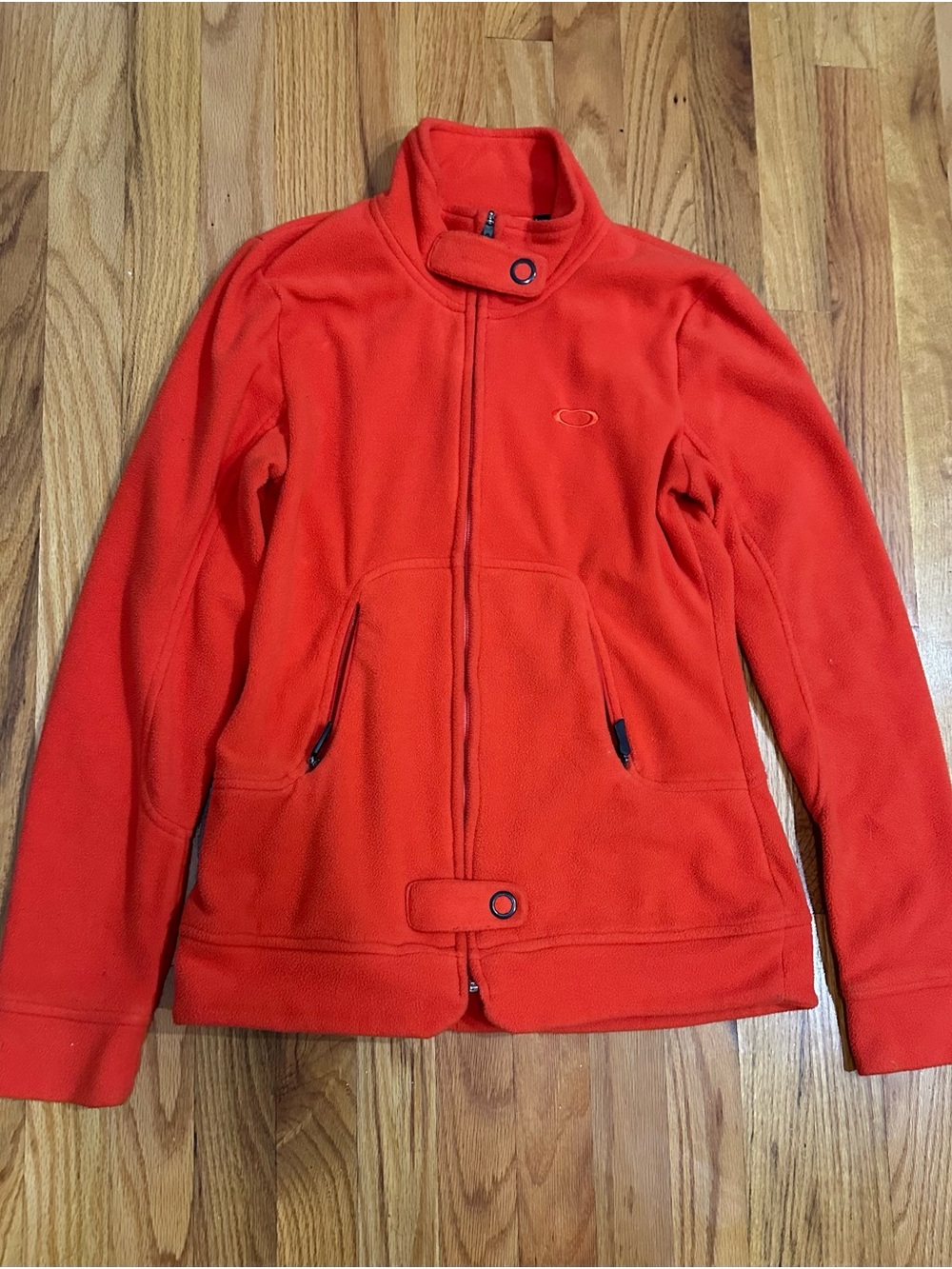 Oakley Women's Bright Orange Fleece Zip-Up Jacket Size Small